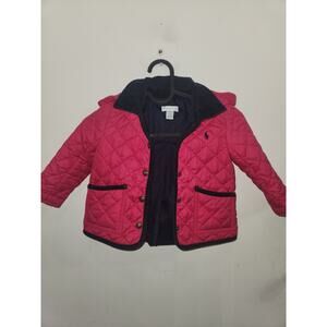 Ralph Lauren girls quilted jacked with hood pink 24m